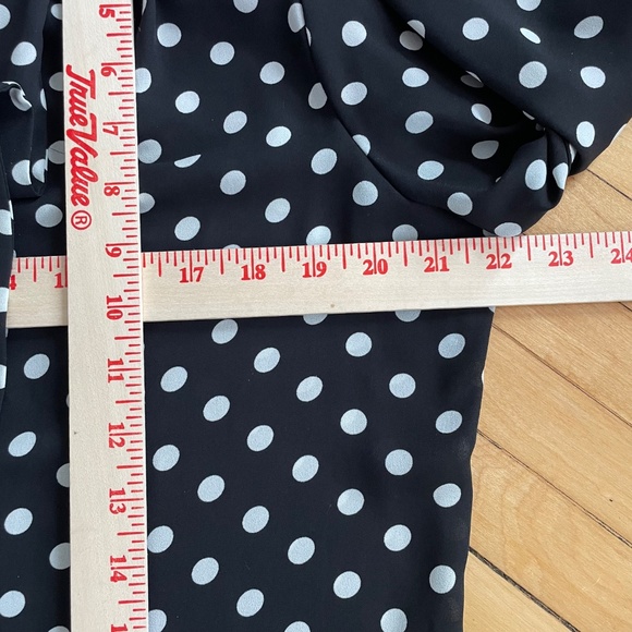 J. CREW Polka Dot Bow Blouse Top Puff Sleeve Button Front Preppy Career Heritage - Picture 9 of 10